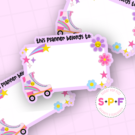 Roller Disco Planner Name Tag Premium Matte Die Cut Sticker - DC145