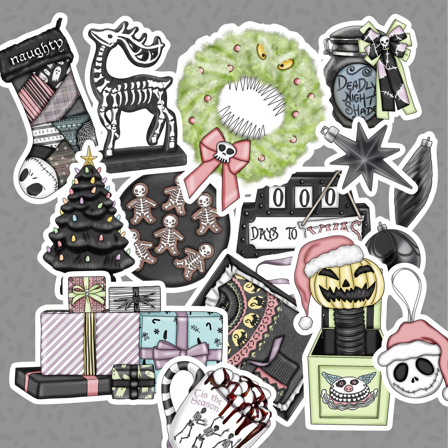 Christmas Town Die Cut Sticker Pack