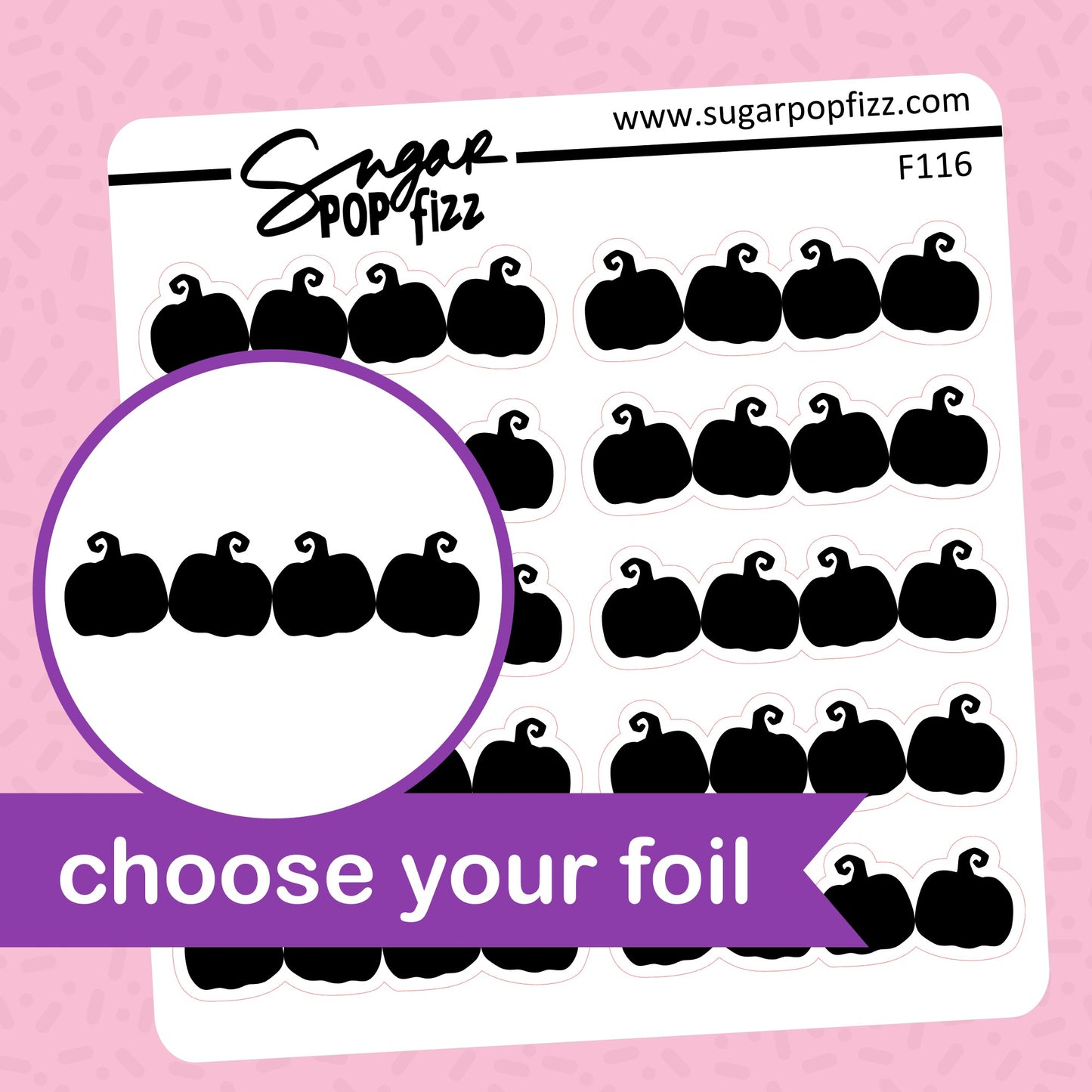 Pumpkin Dividers Foil Stickers - choose your foil - F116