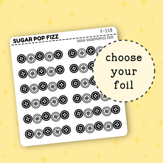 Buttons Foil Stickers - F119
