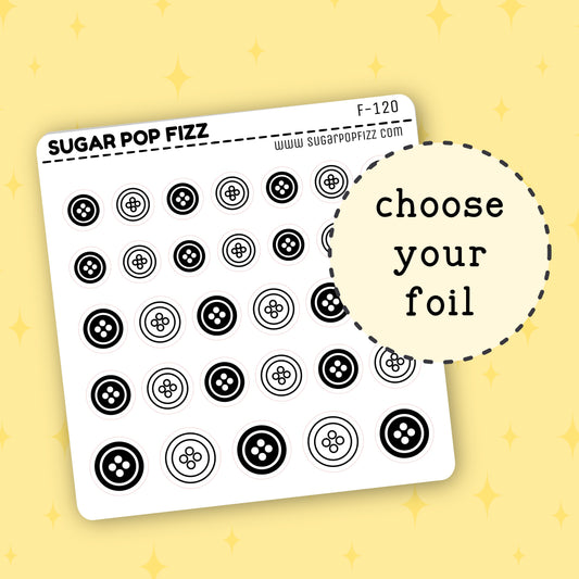 Buttons Foil Stickers - F120