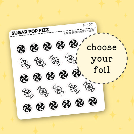 Peppermint Candies Foil Stickers - F127