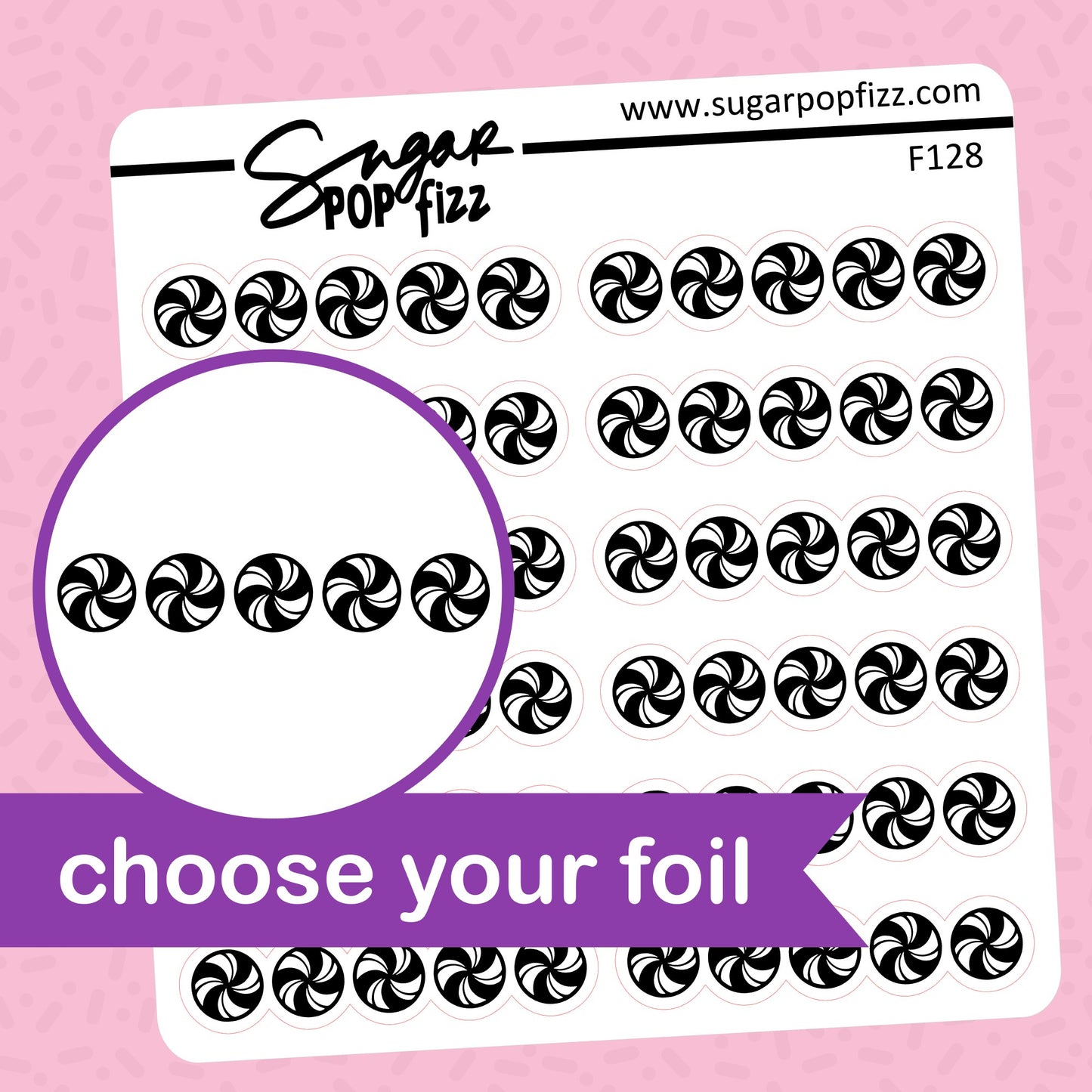 Peppermint Dividers Foil Stickers - choose your foil - F128