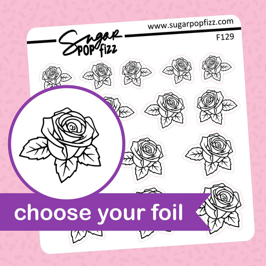 Roses Foil Stickers - choose your foil - F129