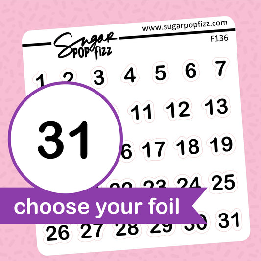 Date Dots Foil Stickers - choose your foil - F136