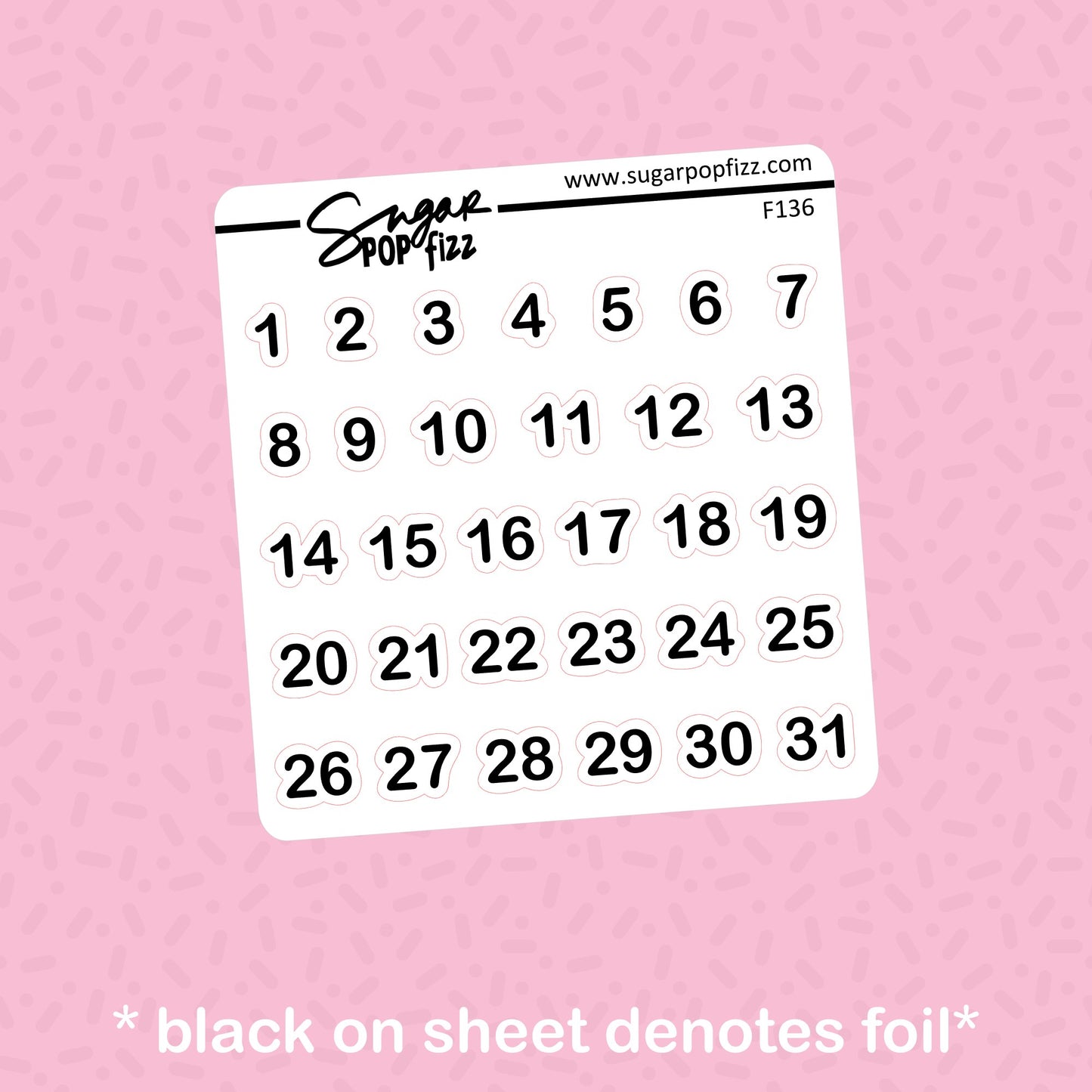 Date Dots Foil Stickers - choose your foil - F136