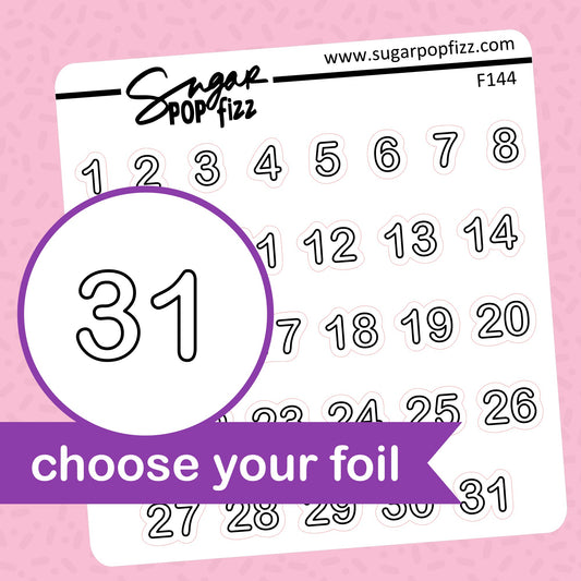 Date Dots Foil Stickers - choose your foil - F144