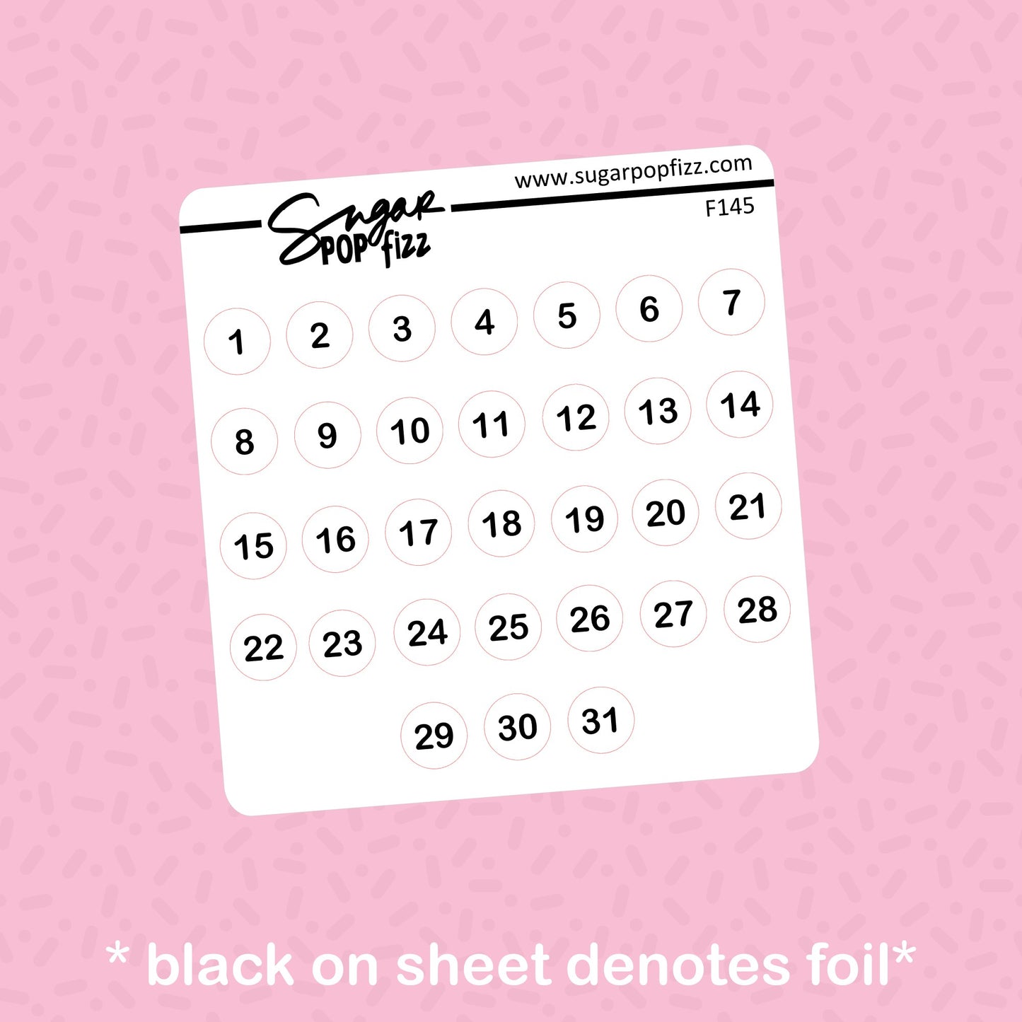 Date Dots Foil Stickers - choose your foil - F145