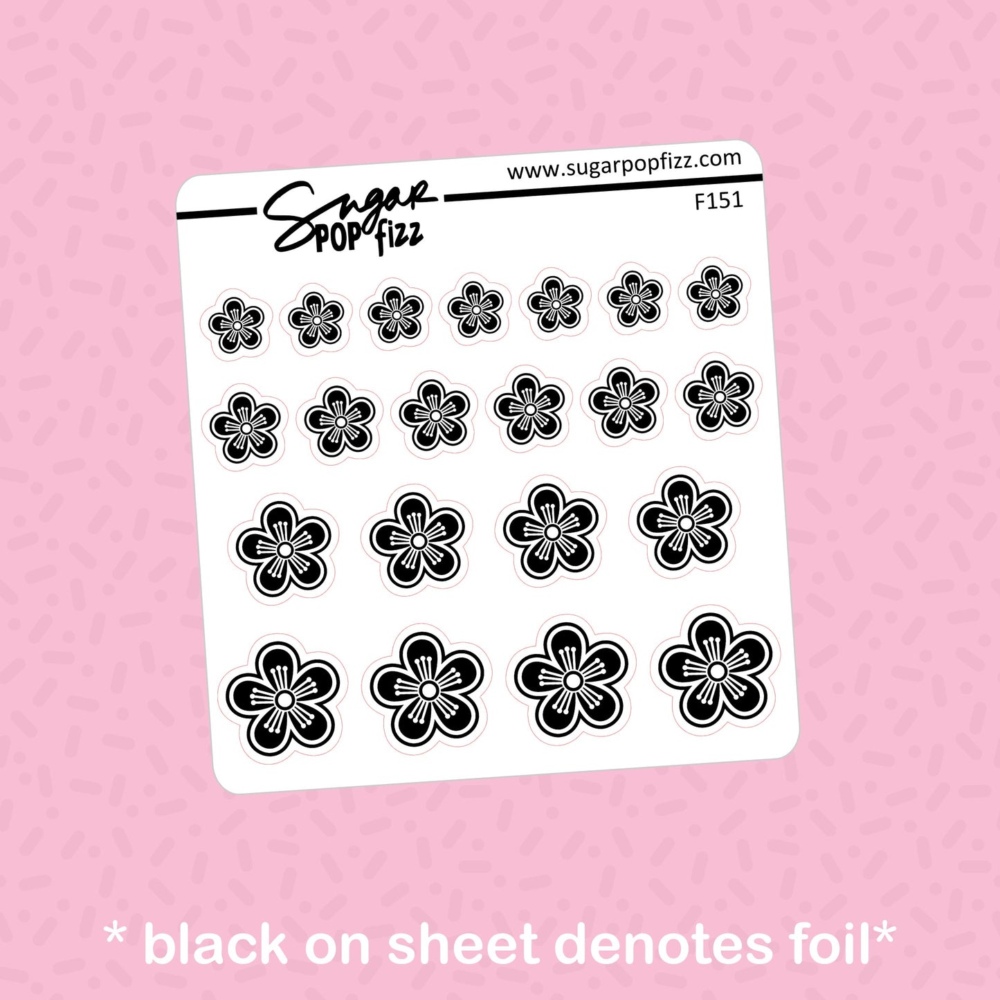 Cherry Blossoms Foil Stickers - choose your foil - F151