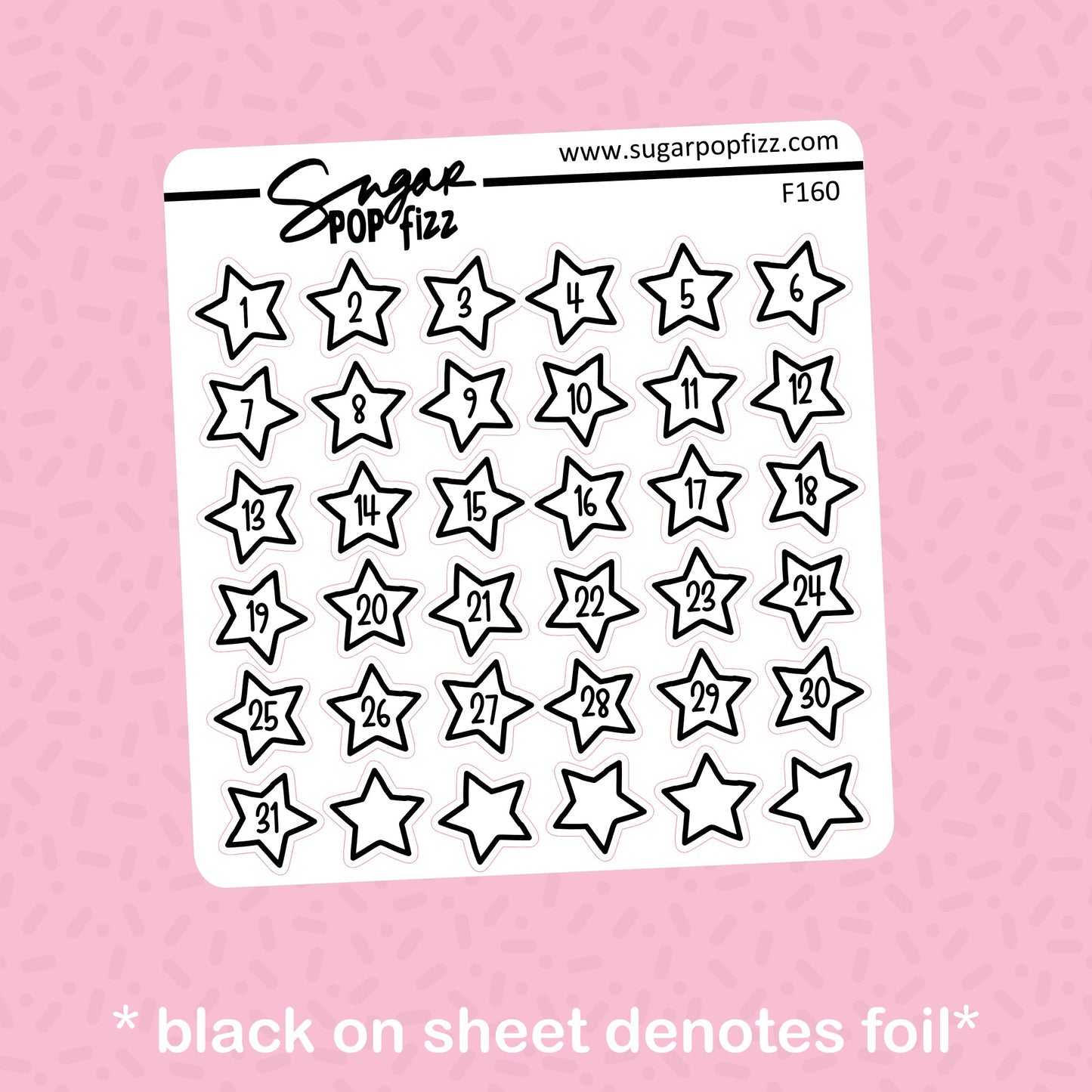 Star Date Dots Foil Stickers - choose your foil - F160