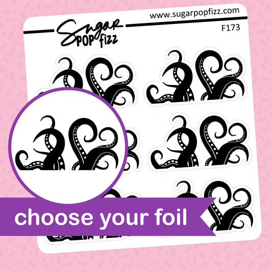 Octopus Legs Foil Stickers - choose your foil - F173