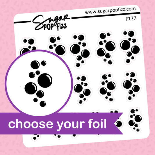 Bubbles Foil Stickers - choose your foil - F177