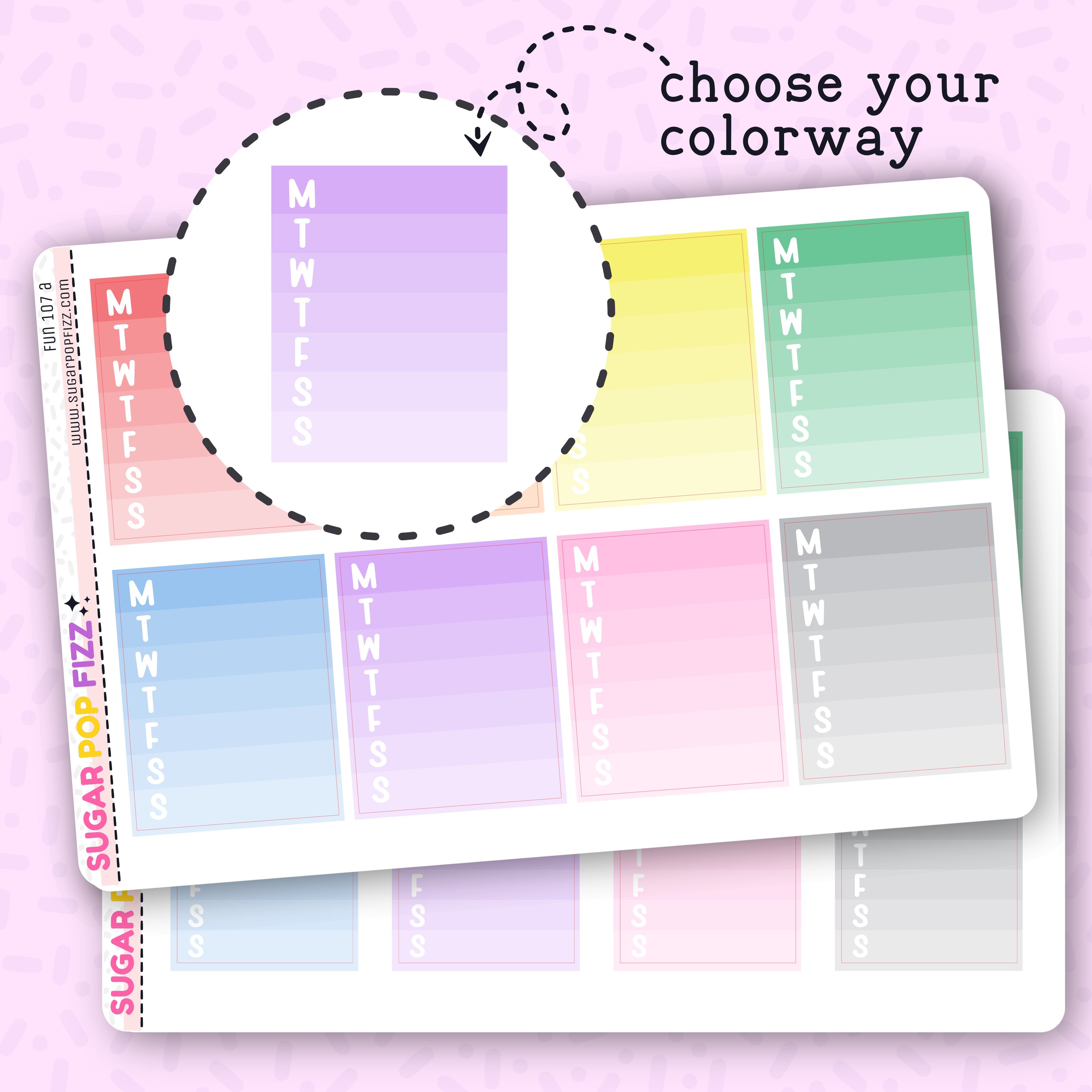 Sticker Full Time M-S Full Boxes Functional Stickers (2 sizes) - FUN107 – Sugar Pop Fizz