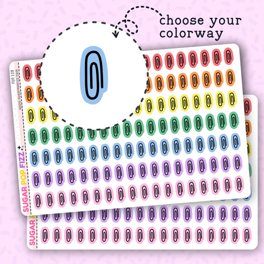 Paperclip Functional Stickers (BLACK) - FUN129