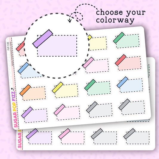 Washi Boxes Functional Stickers (2 sizes) - FUN136