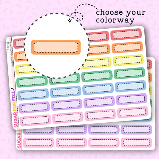 Rounded 1/4 Boxes Functional Stickers (2 sizes) - FUN138