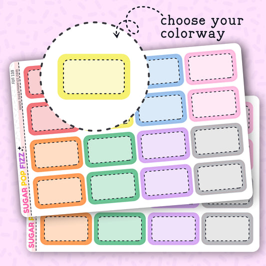 Rounded 1/2 Boxes Functional Stickers (2 sizes) - FUN139