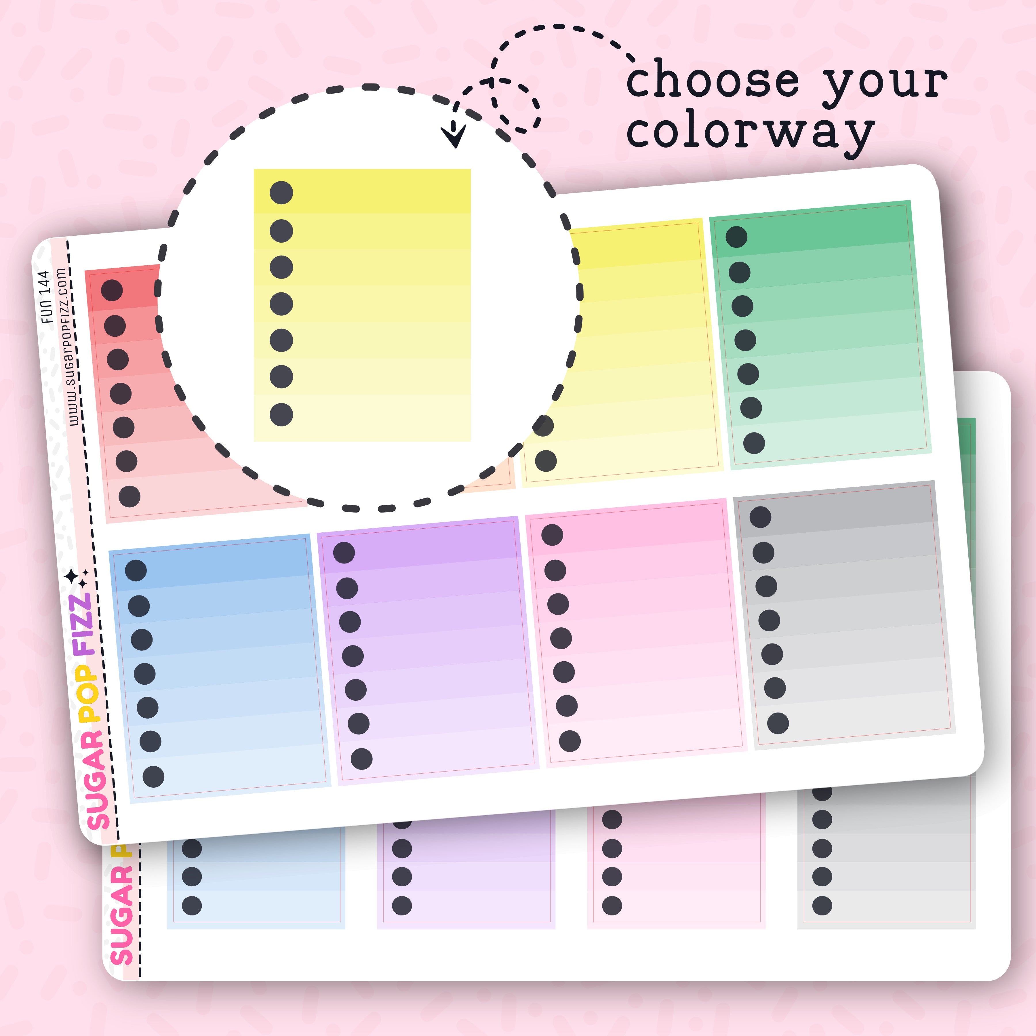 Fun Check Off Sticker 7 Checklist Box Functional Stickers (BLACK) (2 sizes) - FUN144 – Sugar ...