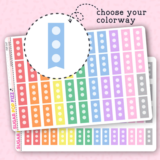 3 Checklist Banner Functional Stickers (2 sizes) - FUN147