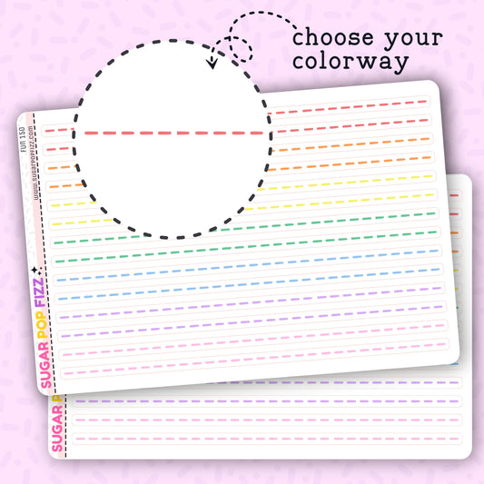 Dashed Divider Functional Stickers - FUN150