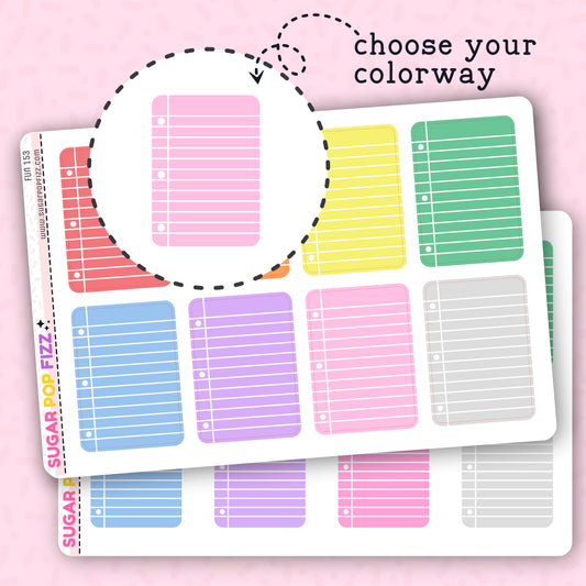 Notebook Paper Boxes Functional Stickers (2 sizes) - FUN153