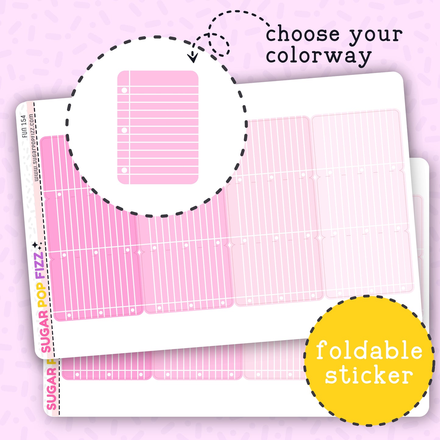 FOLDABLE Notebook Paper Box Functional Stickers - FUN154