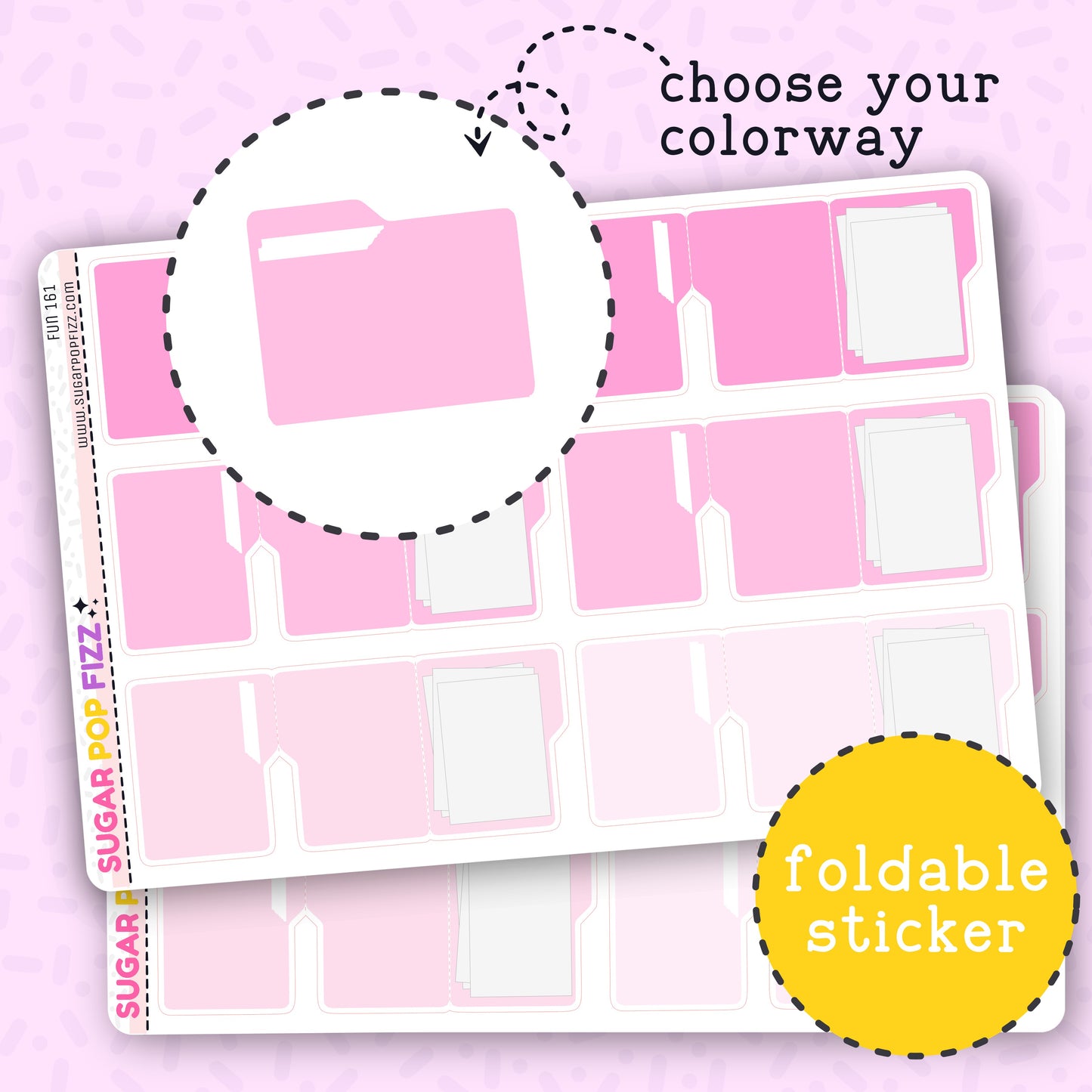 FOLDABLE File Folder Functional Stickers - FUN161