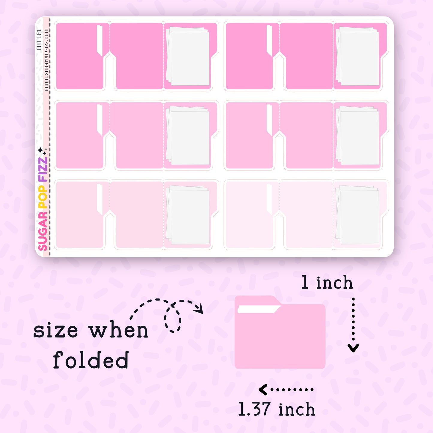 FOLDABLE File Folder Functional Stickers - FUN161