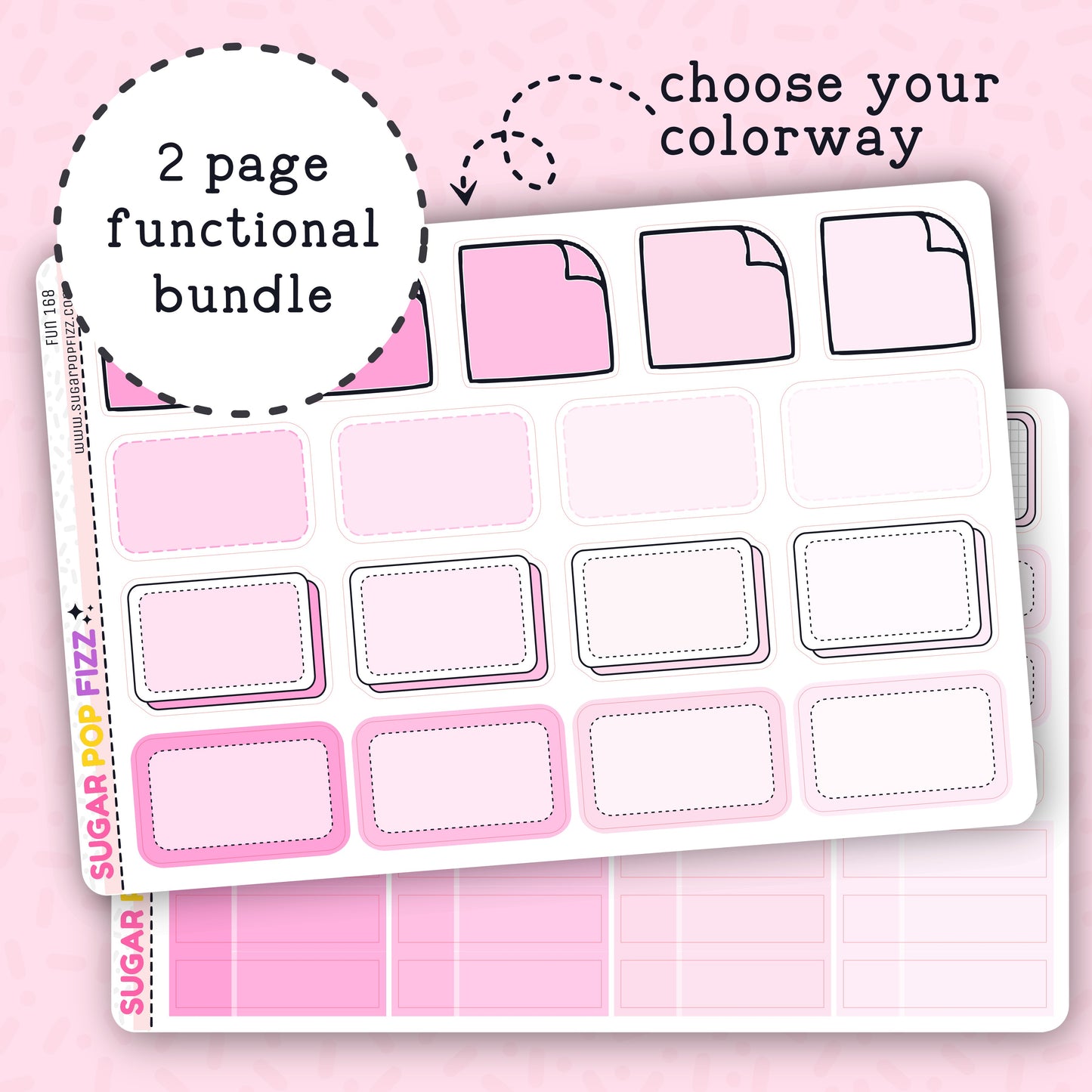 Sampler Sheet BUNDLE Functional Stickers (2 pages) - FUN168+169
