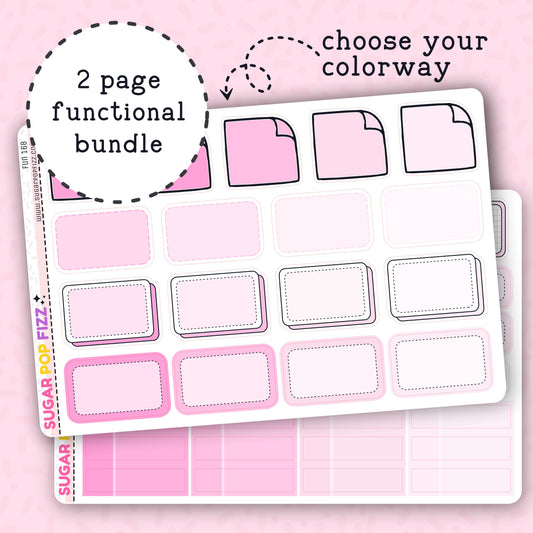 Sampler Sheet BUNDLE Functional Stickers (2 pages) - FUN168+169