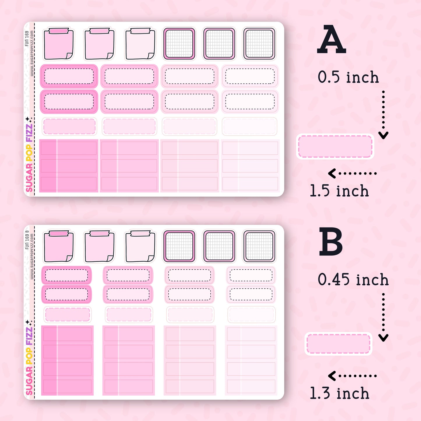 Sampler Sheet 2 Functional Stickers (2 sizes) - FUN169