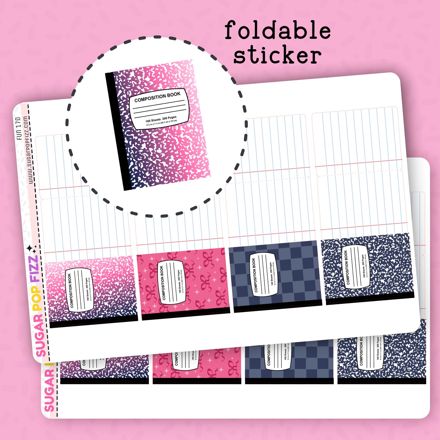CPC 2026 FOLDABLE Notebook Functional Stickers - FUN170