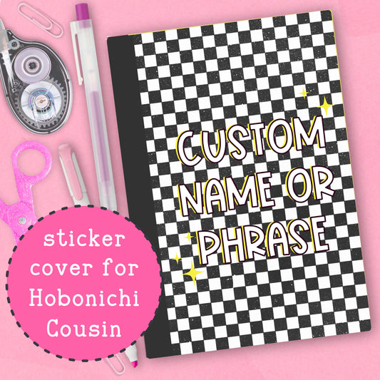 Checkered - CUSTOM - Hobonichi Cousin Cover Sticker - HBCC105