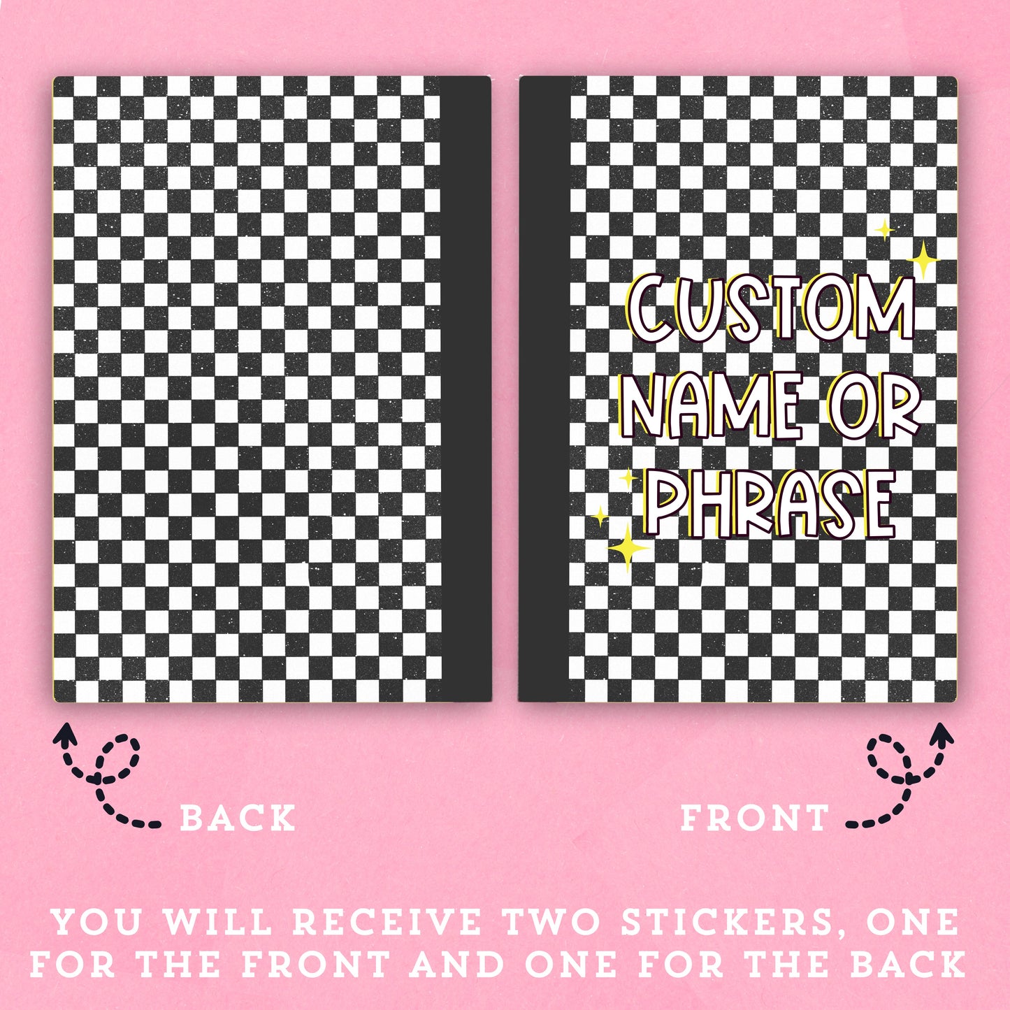 Checkered - CUSTOM - Hobonichi Cousin Cover Sticker - HBCC105