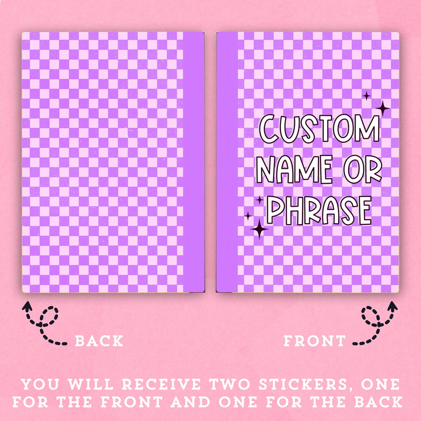 Purple Checkered - CUSTOM - Hobonichi Cousin Cover Sticker - HBCC110