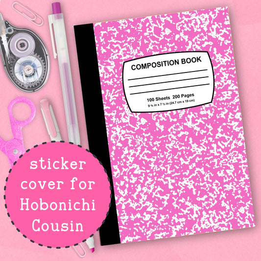 Pink Composition - Hobonichi Cousin Cover Sticker - HBCC111