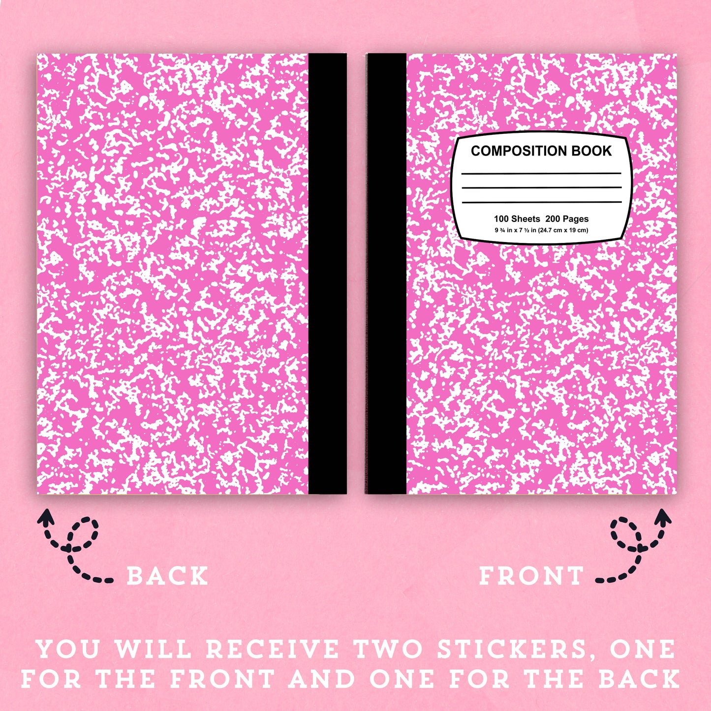 Pink Composition - Hobonichi Cousin Cover Sticker - HBCC111