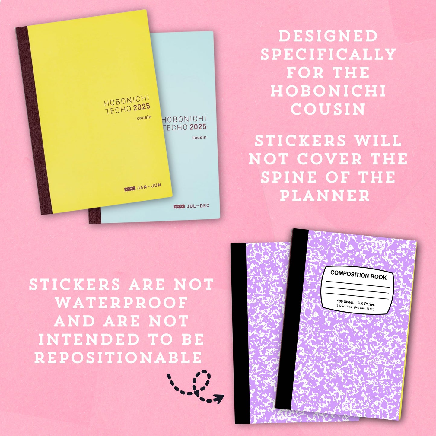 Purple Composition - Hobonichi Cousin Cover Sticker - HBCC112