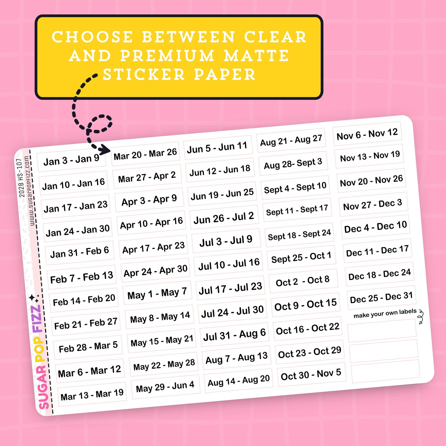 2028 Kit Planning Stickers - HS107