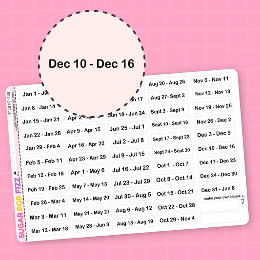 2029 Kit Planning Stickers - HS108