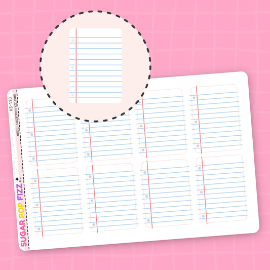 Notebook Paper Boxes Functional Stickers (2 sizes) - HS120