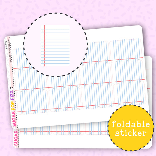 FOLDABLE Notebook Paper Functional Stickers - HS121