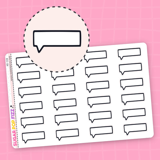 Short Quote Boxes Functional Stickers (2 sizes) - HS123
