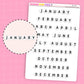 Bead Monthly Stickers - HS132
