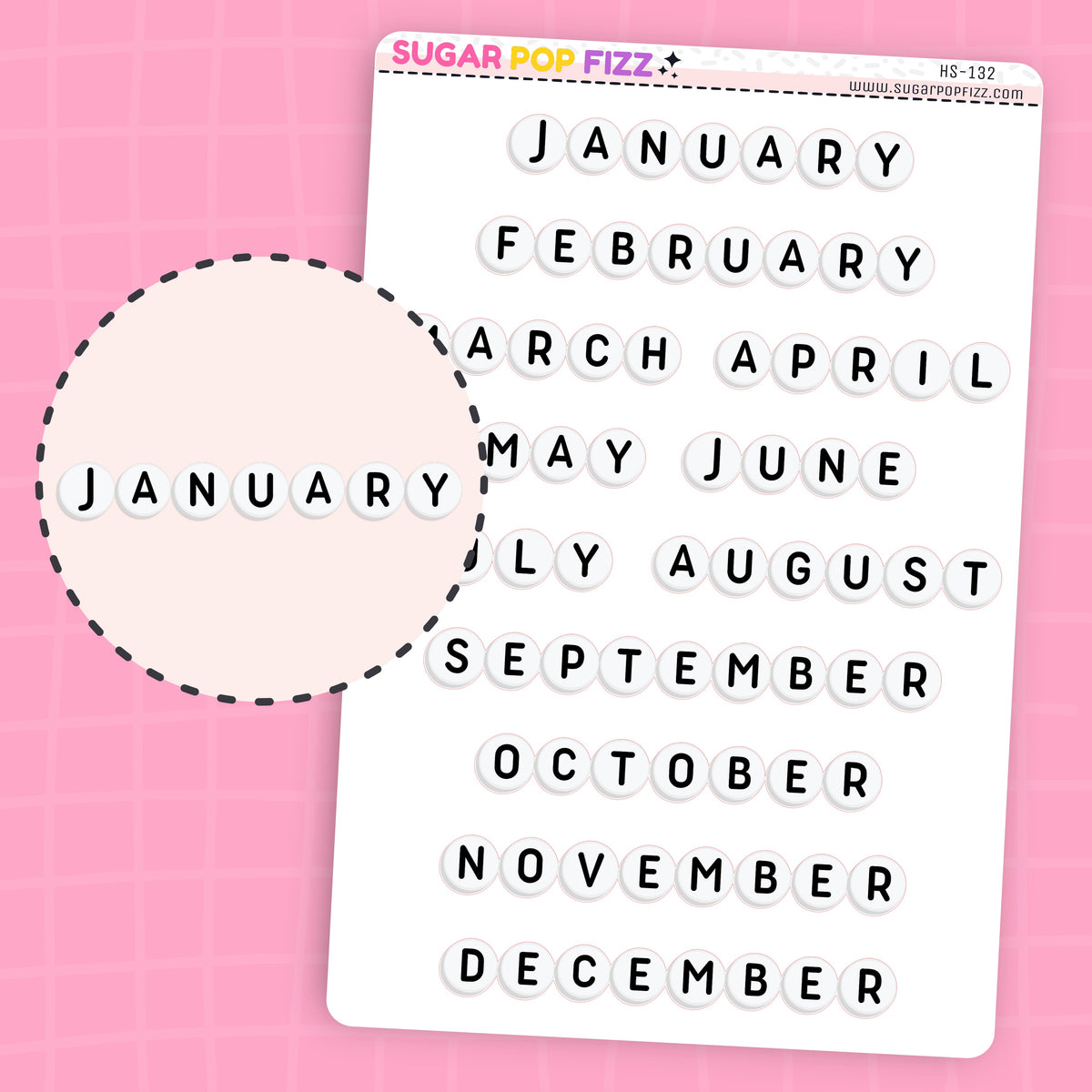Bead Monthly Stickers - HS132