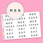 Large Bead Days of the Week Stickers - HS133