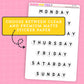 Large Bead Days of the Week Stickers - HS135