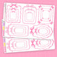 Pink Bow Frame Stickers - HS141