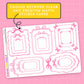 Pink Bow Frame Stickers - HS141