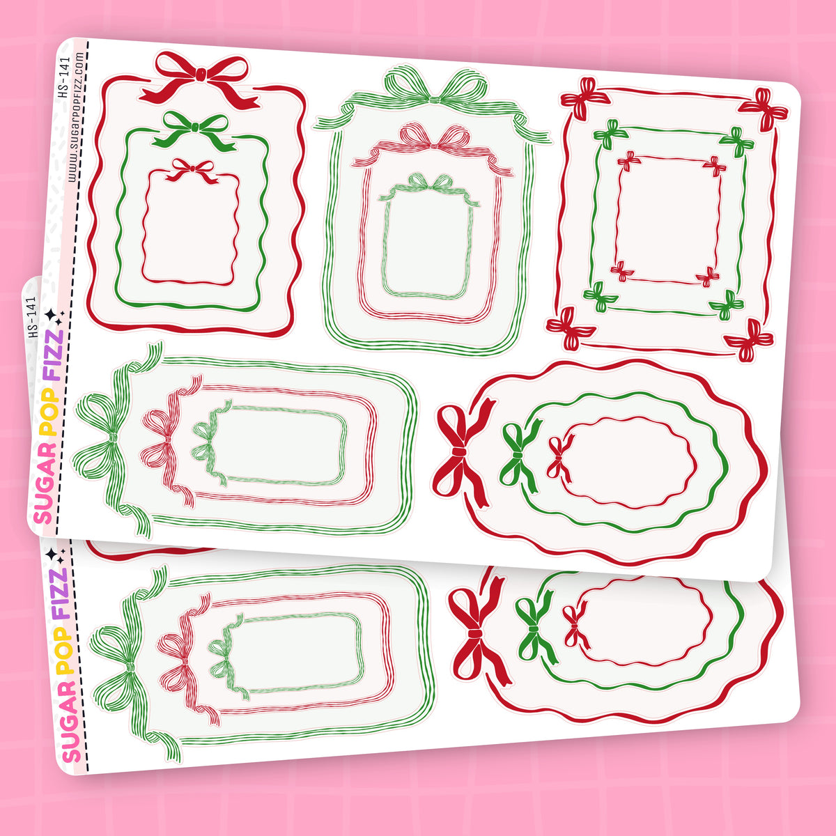 Holiday Bow Frame Stickers - HS143